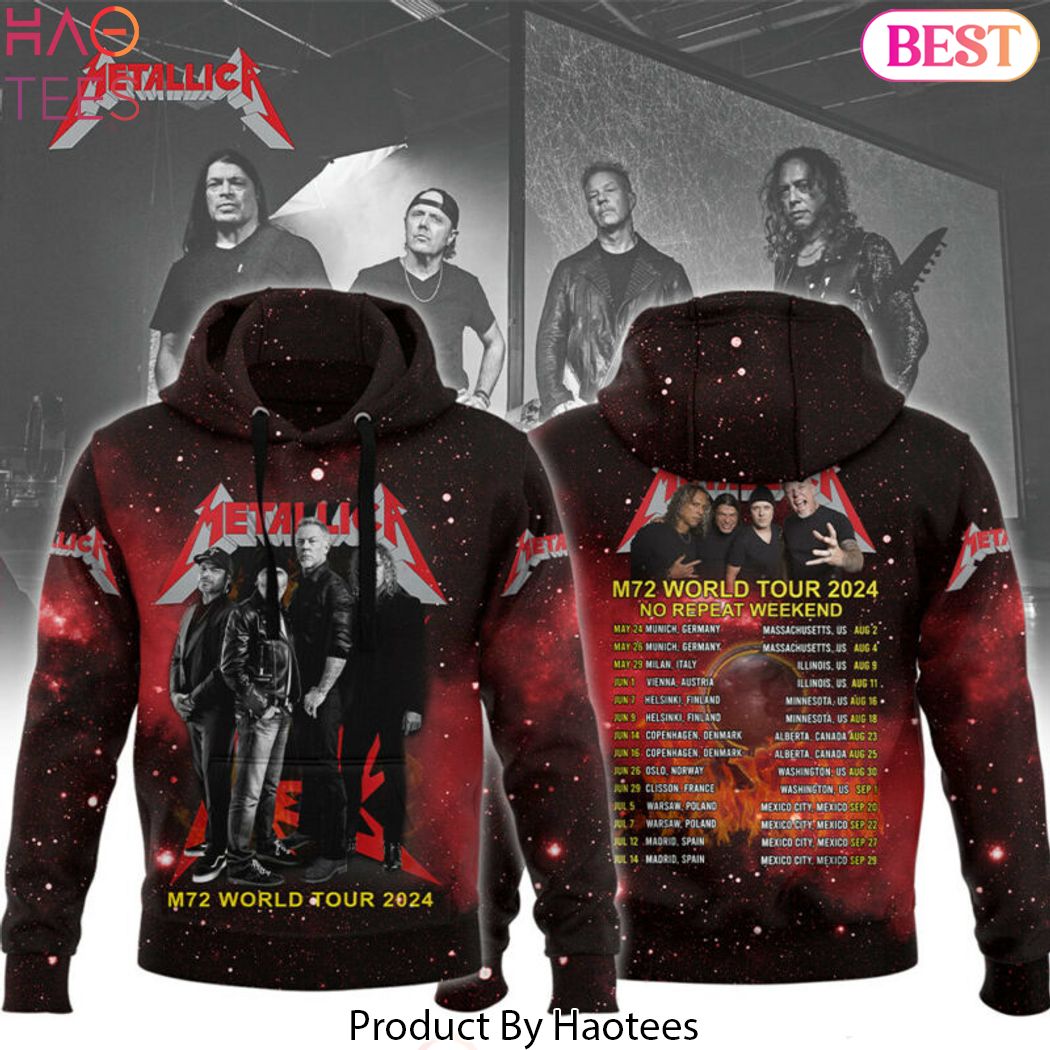 M72 World Tour 2024 No Repeat Weekend Metallica Hoodie