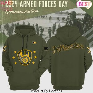 Milwaukee Brewers 2024 Armed Forces Day Special Design Hoodie