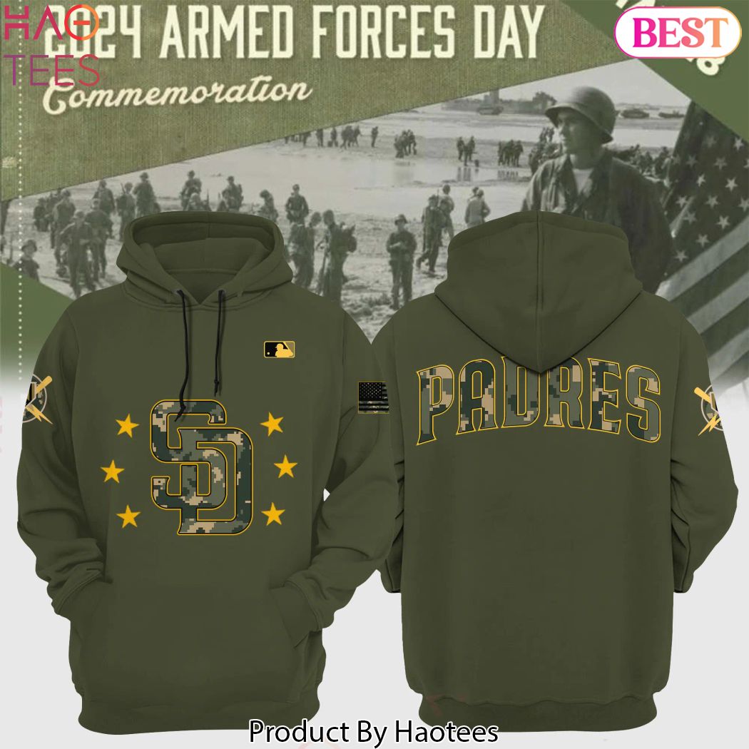 San Diego Padres 2024 Armed Forces Day Special Design Hoodie