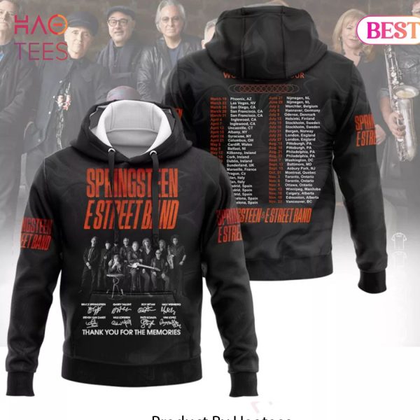 Springsteen E Street Band World Tour 2024 Signature Thank You For The Memories Hoodie