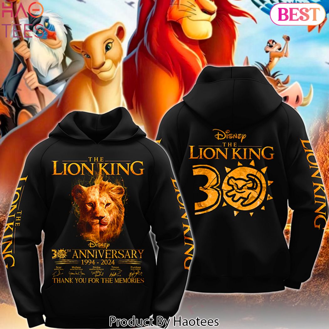 The Lion King 30 Anniversary 1994-2024 Signature Thank You For The Memories Hoodie