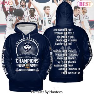 UConn Huskies NCAA Men Basketball National Champions Final Four 2024 Go Huskies Hoodie