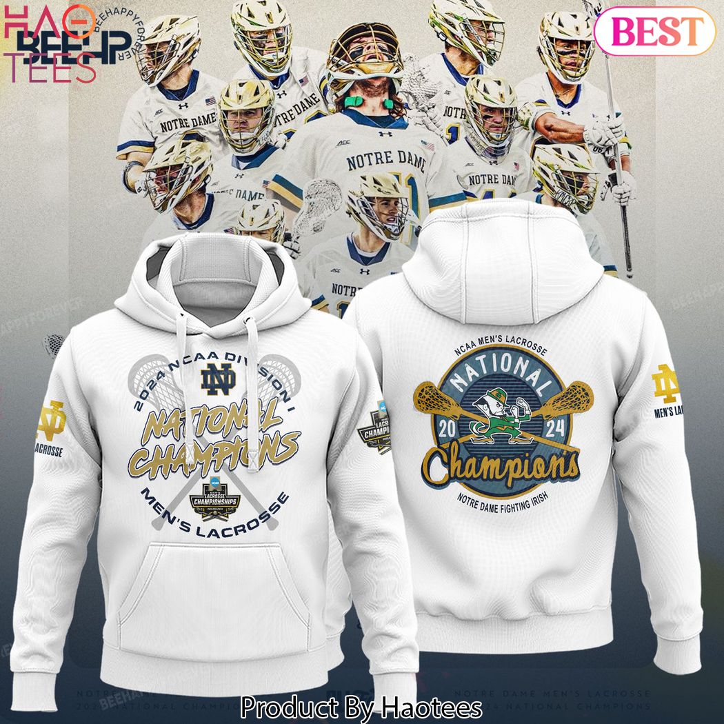 2024 NCAA Mens Lacrosse National Champions Notre Dame Fighting Irish Deisgn Hoodie