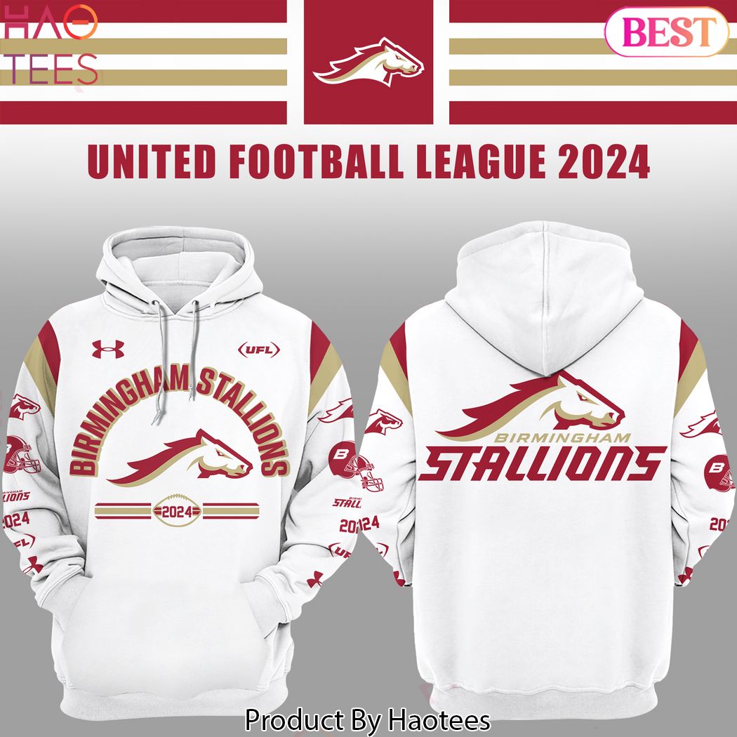 Birmingham Stallions UFL 2024 White Hoodie