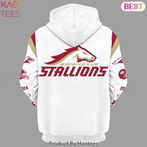 Birmingham Stallions UFL 2024 White Hoodie