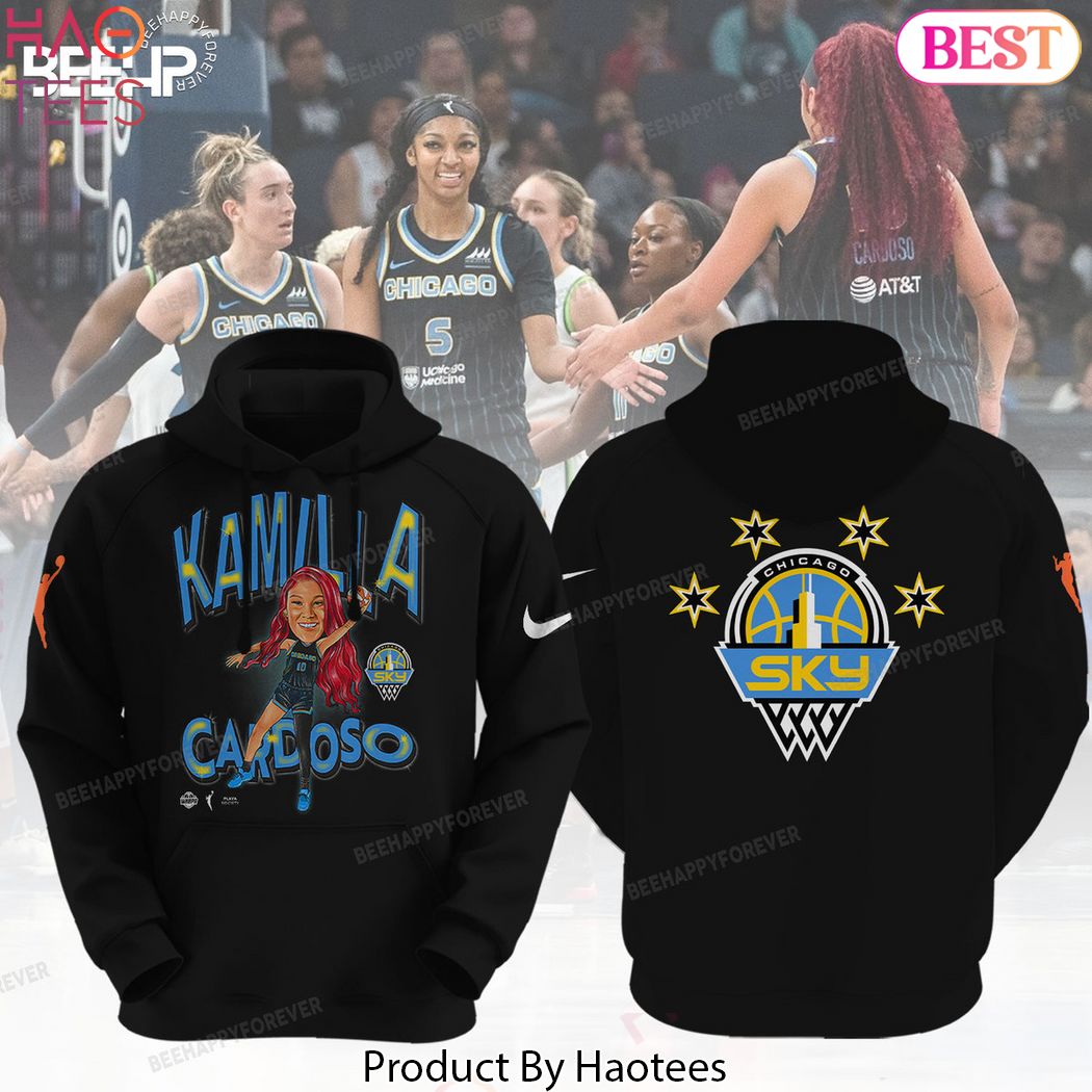 Chicago Sky Kamilla Cardoso Design Black Hoodie Chicago Sky Kamilla Cardoso Design Black Hoodie