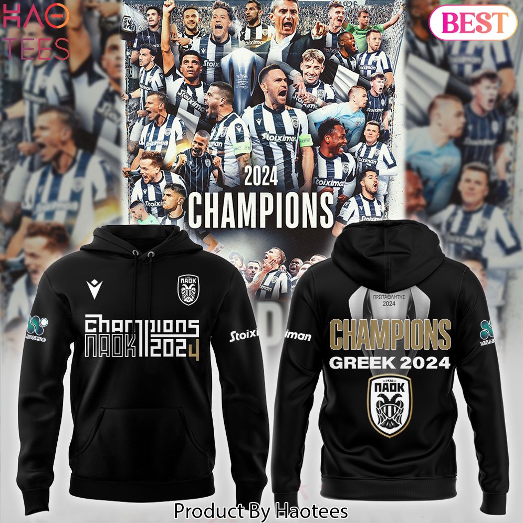 Greece 2024 Champions PAOK FC Hoodie Greece 2024 Champions PAOK FC Hoodie
