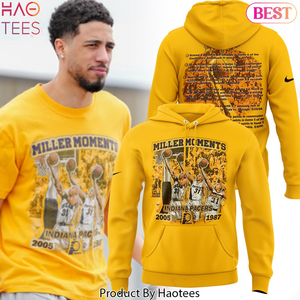 Miller Moments Indiana Pacers Design Hoodie Miller Moments Indiana Pacers Design Hoodie