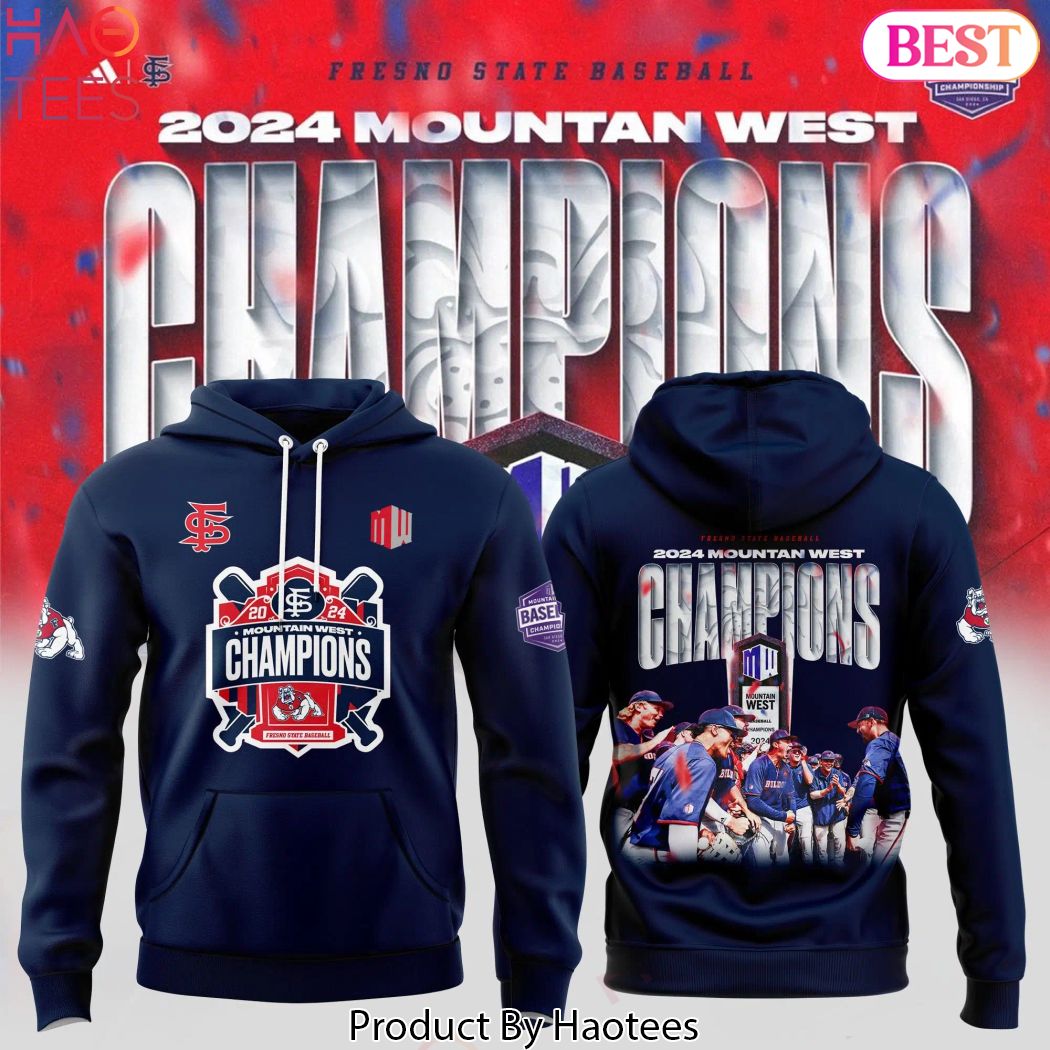 Mountain West Tournament Champions Fresno State Bulldog Baseball Design Hoodie