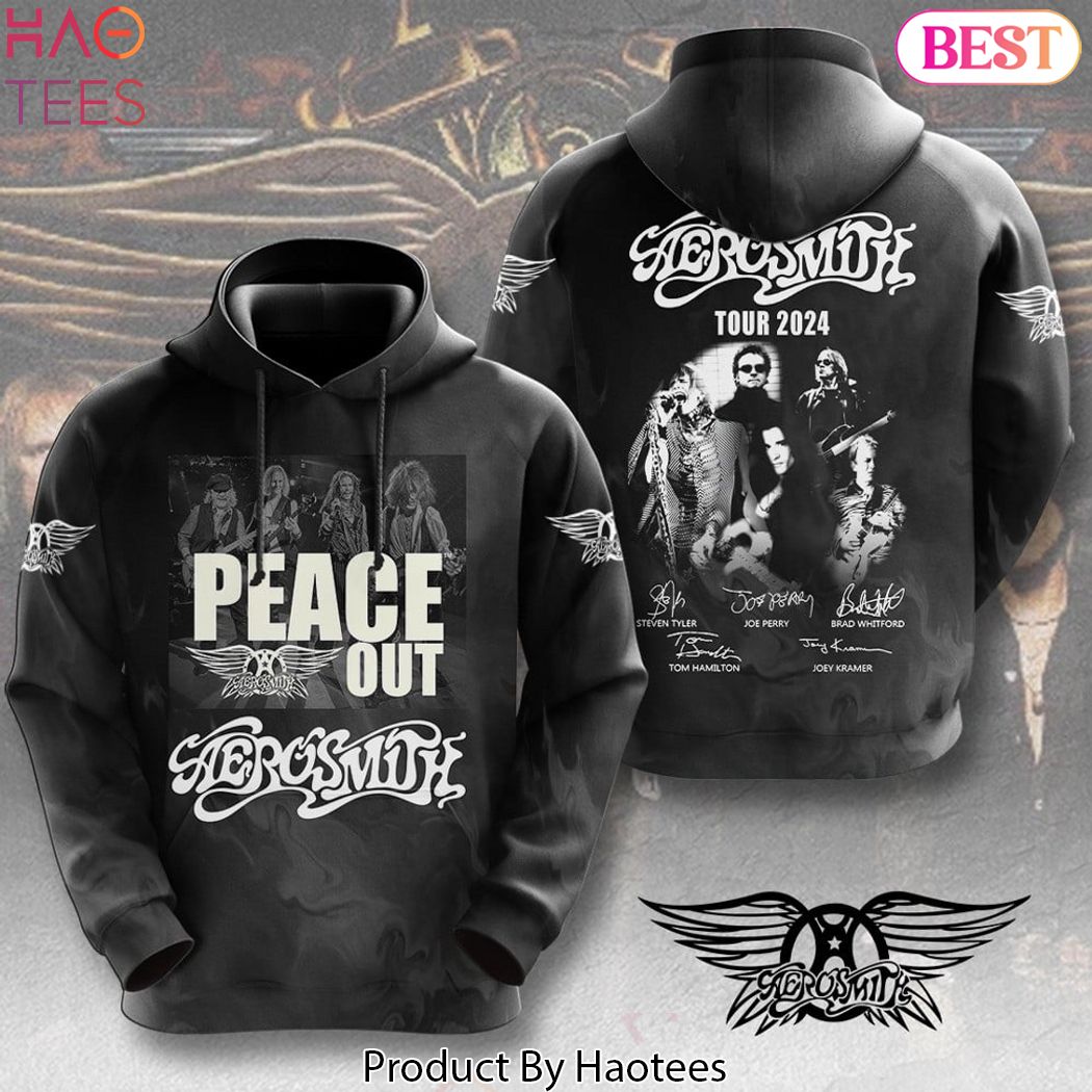 Tour 2024 Peace Out Aerosmith Siganture Hoodie