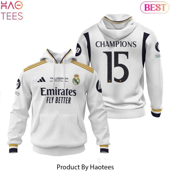 15 Champions Real Madrid Final London 2024 DesignHoodie