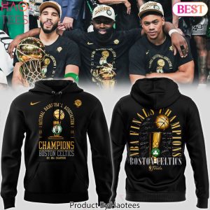 2024 National Basketball Association Champions 18 Time Boston Celtics Design Black Hoodie