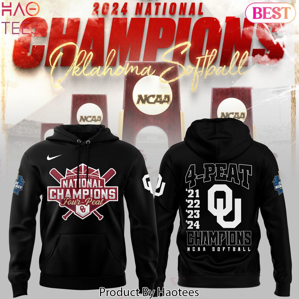 4-Peat Boomer Sooner National Champion Oklahoma Sooners Black Hoodie