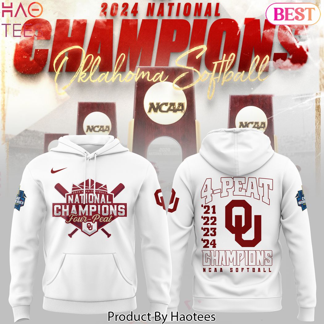 4-Peat Boomer Sooner National Champion Oklahoma Sooners Design White Hoodie