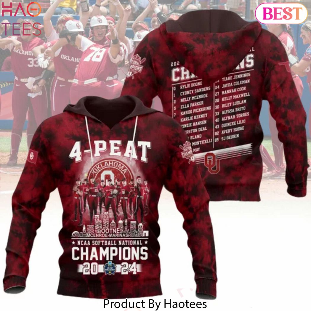 4-Peat NCAA Softball National Champions 2024 Oklahoma Sooners Special Hoodie