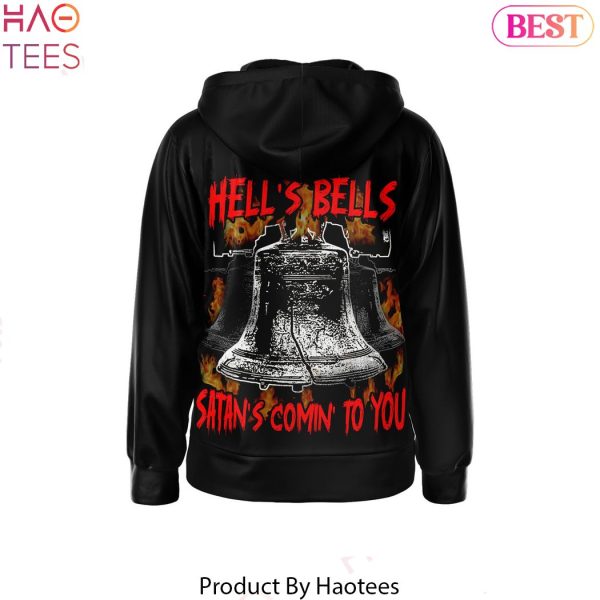 AC DC Hell Bells Satans Comin To You Design Zip Hoodie