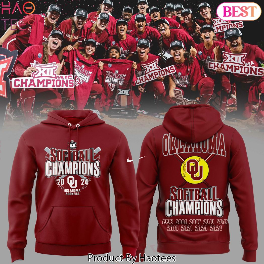 Big 12 Softball Conference Tournament Champions 2024 Oklahoma Sooners Design Hoodie