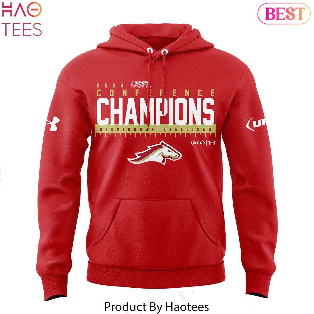Birmingham Stallions 2024 Usfl Conference Champions Deisgn Red Hoodie Birmingham Stallions 2024 Usfl Conference Champions Deisgn Red Hoodie