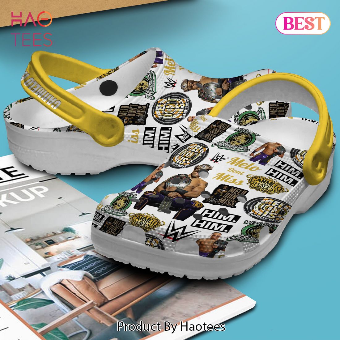 Carmelo Hayes WWE SportCrocs Crocband Clogs Shoes Comfortable For Men Women and Kids Carmelo Hayes WWE SportCrocs Crocband Clogs Shoes Comfortable For Men Women and Kids