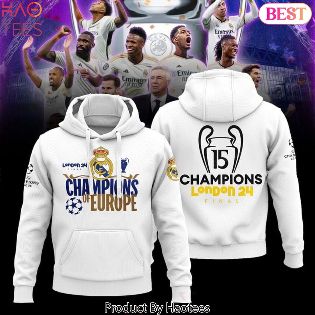 Champions Of Europe London 24 Final Real Madrid Hoodie Champions Of Europe London 24 Final Real Madrid Hoodie