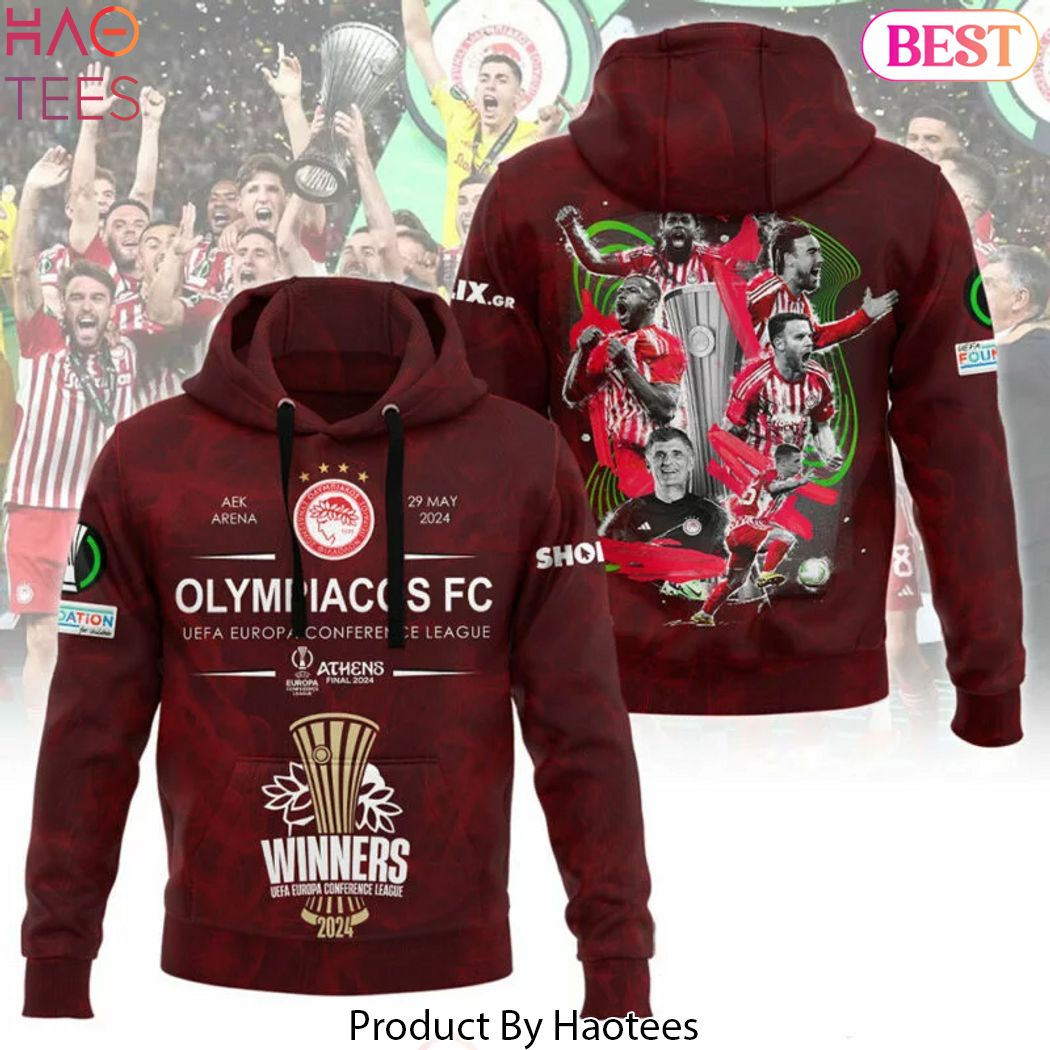 Champions UEFA Europa Conference League 2023 24 Olympiakos F.C. Hoodie