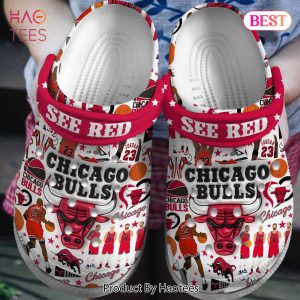 Chicago Bulls NBA Sport Crocs Crocband Clogs Shoes Comfortable For Men Women and Kids