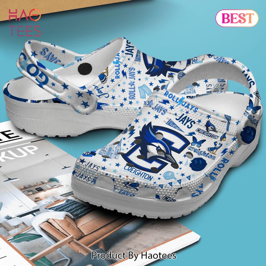 Creighton Bluejays NCAA Sport Crocs Crocband Clogs Shoes Comfortable For Men Women and Kids Creighton Bluejays NCAA Sport Crocs Crocband Clogs Shoes Comfortable For Men Women and Kids