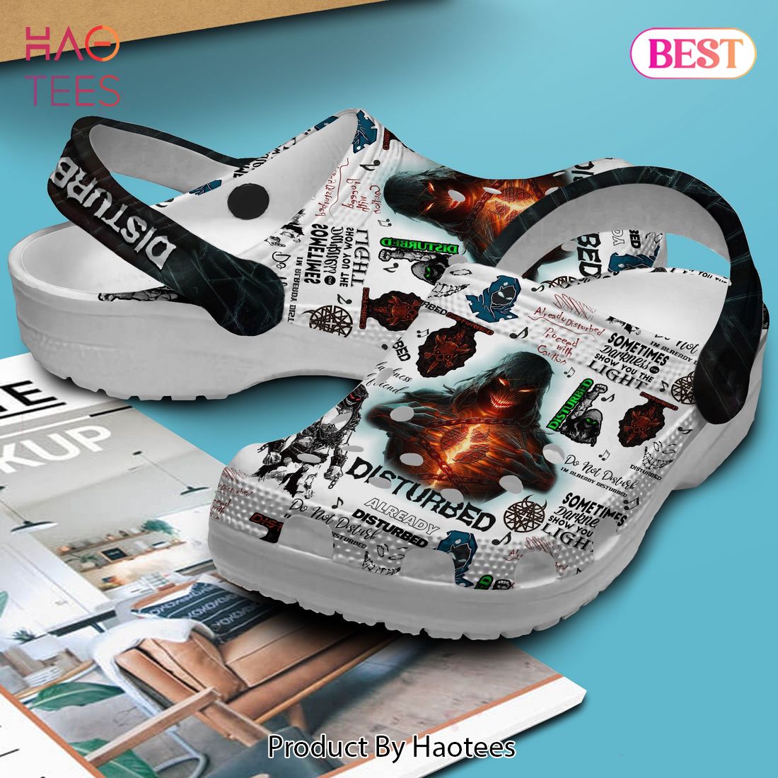 Disturbed Music Crocs Crocband Clogs Shoes Comfortable For Men Women and Kids Disturbed Music Crocs Crocband Clogs Shoes Comfortable For Men Women and Kids