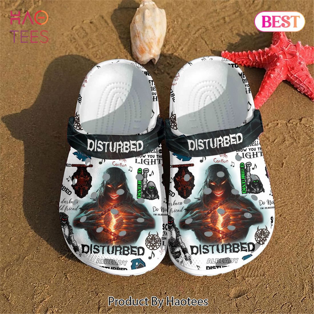 Disturbed Music Crocs Crocband Clogs Shoes Comfortable For Men Women and Kids Disturbed Music Crocs Crocband Clogs Shoes Comfortable For Men Women and Kids