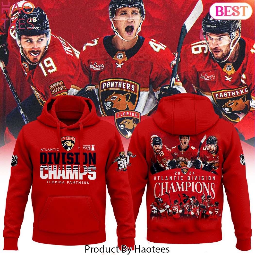 Florida Panthers NHL  Playoffs 2024 Atlantic Division Champions Design Hoodie