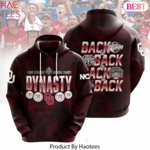 Four Straight National Champs Dynasty Back To Back To Back To Back Oklahoma Sooners Design  Hoodie