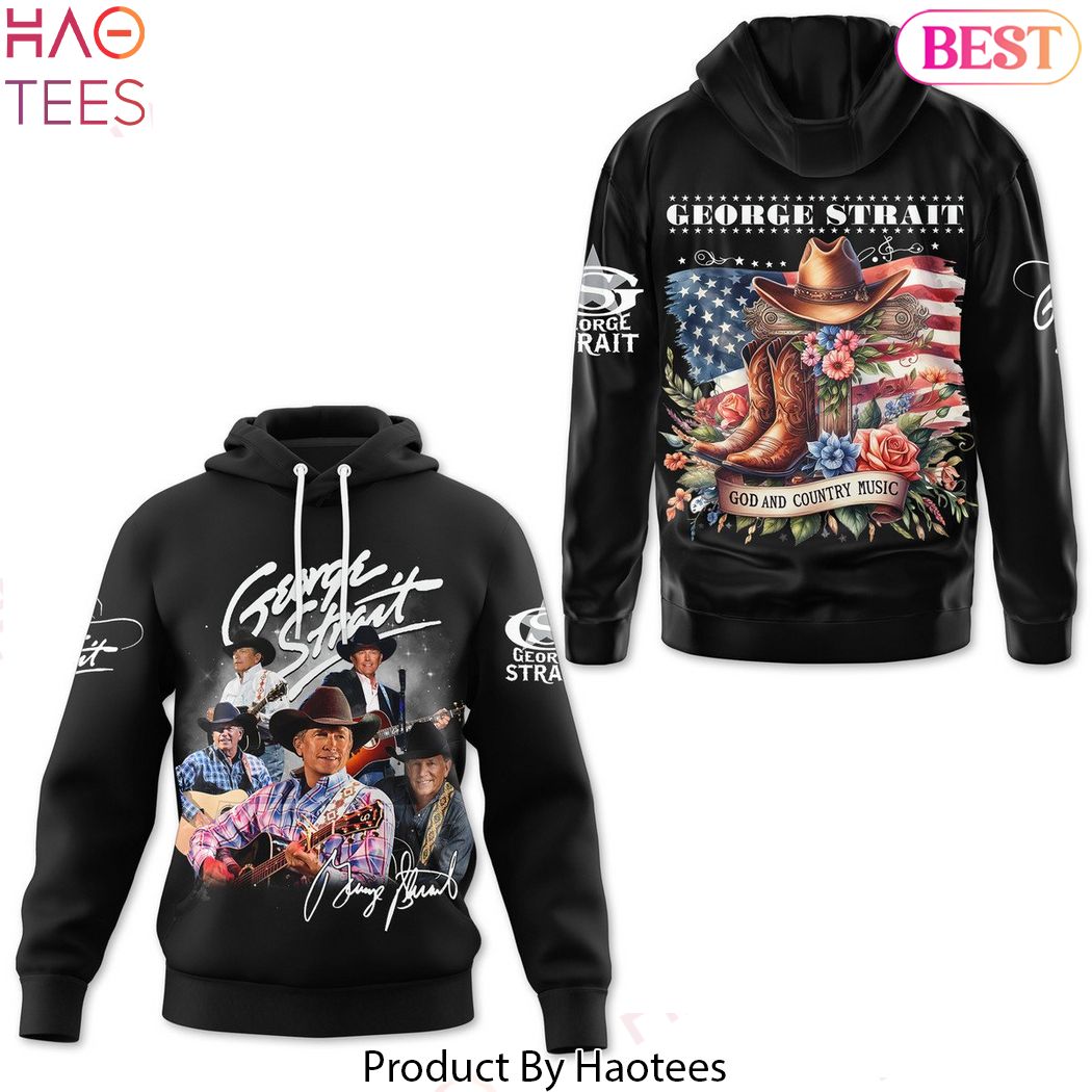 George Strait - God And Country Music Signature Design Hoodie George Strait - God And Country Music Signature Design Hoodie