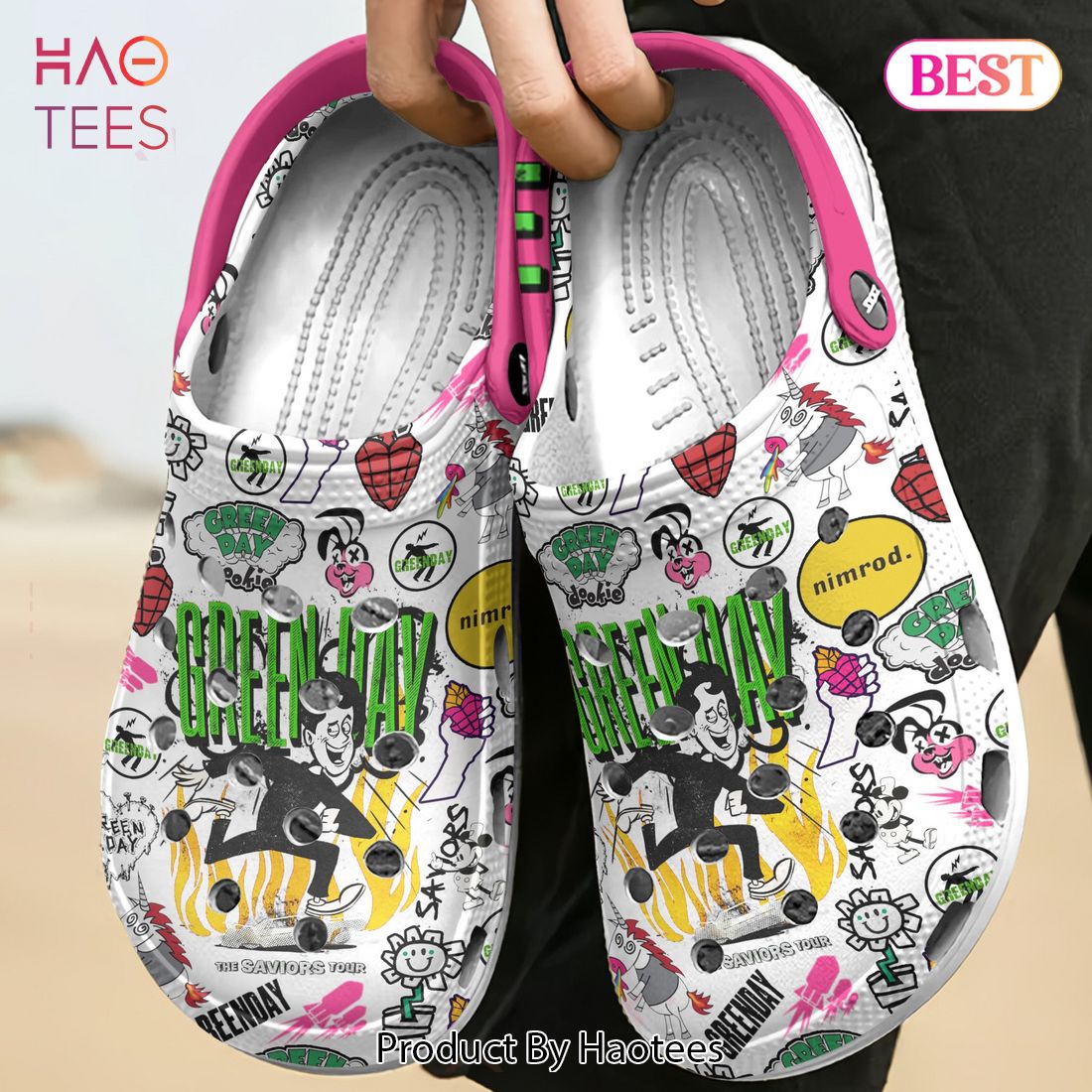 Green Day Music Crocs Crocband Clogs Shoes Comfortable For Men Women and Kids Green Day Music Crocs Crocband Clogs Shoes Comfortable For Men Women and Kids