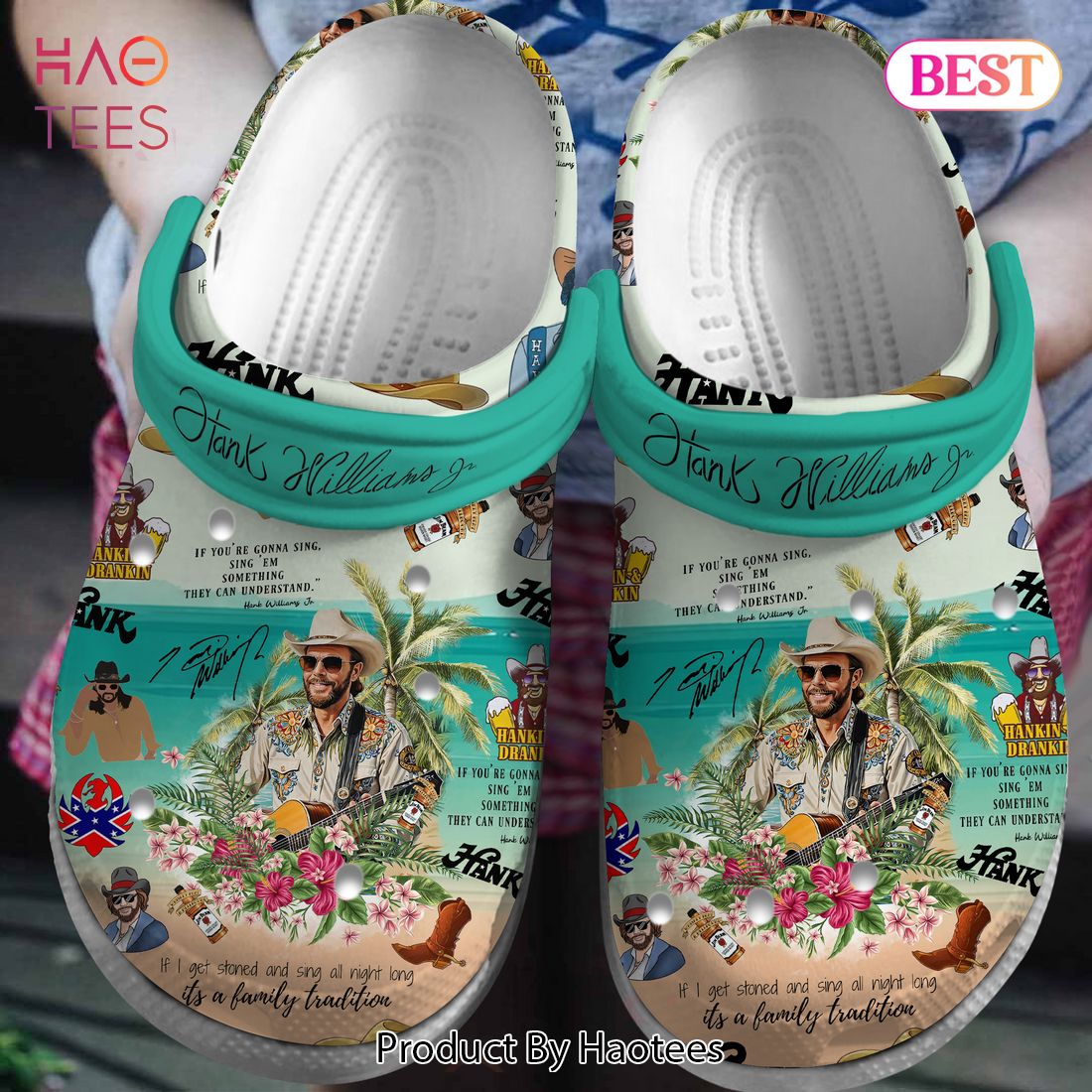 Hank Williams Jr Music Crocs Crocband Clogs Shoes Comfortable For Men Women and Kids