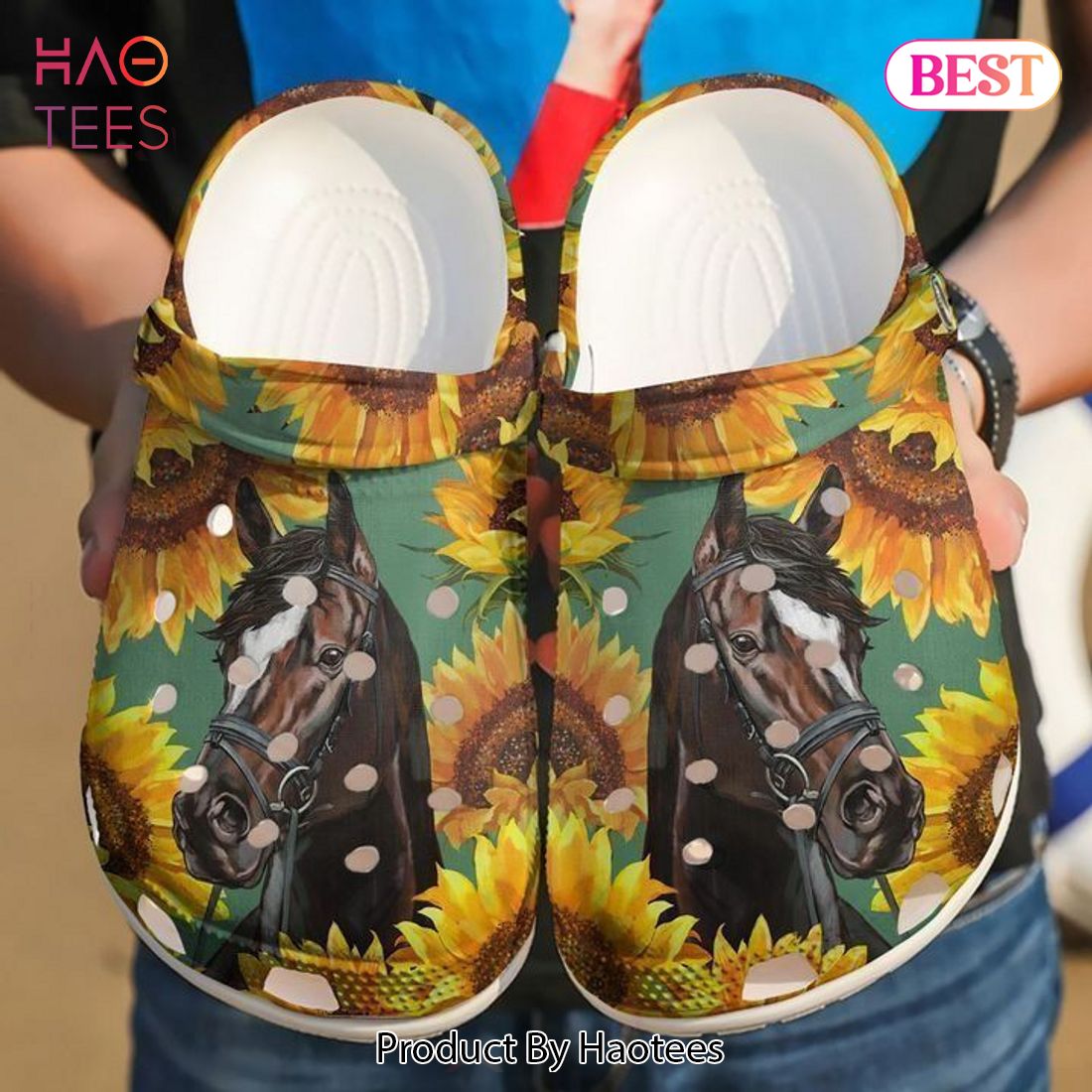 Horse Sunflower And Classic Clogs Shoes Exclusive Horse Sunflower And Classic Clogs Shoes Exclusive