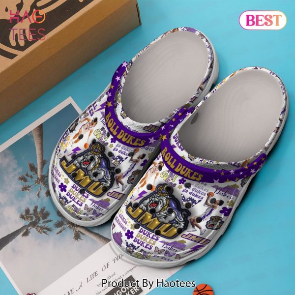 James Madison Dukes NCAA Sport Crocs Crocband Clogs Shoes Comfortable For Men Women and Kids