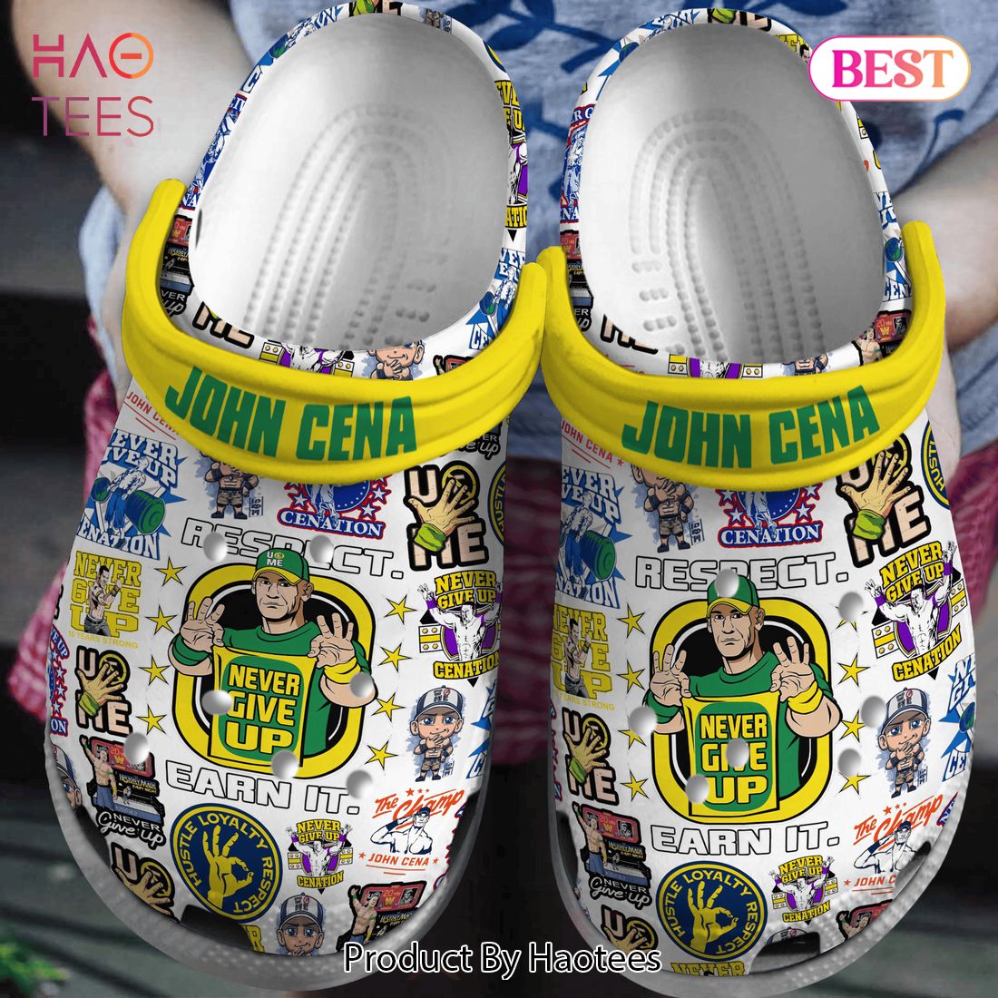 John Cena WWE SportCrocs Crocband Clogs Shoes Comfortable For Men Women and Kids