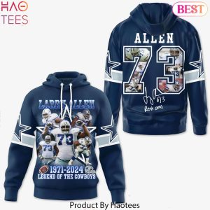 Larry Allen 1971-2024 Legend Of The Cowboys 73 Signature Design Hoodie