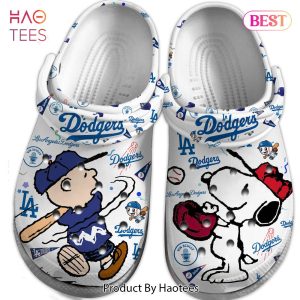 Los Angeles Dodgers And Snoopy Peanuts MLB Sport Cartoon Crocs Crocband Clogs Shoes Comfortable For Men Women and Kids Exclusive