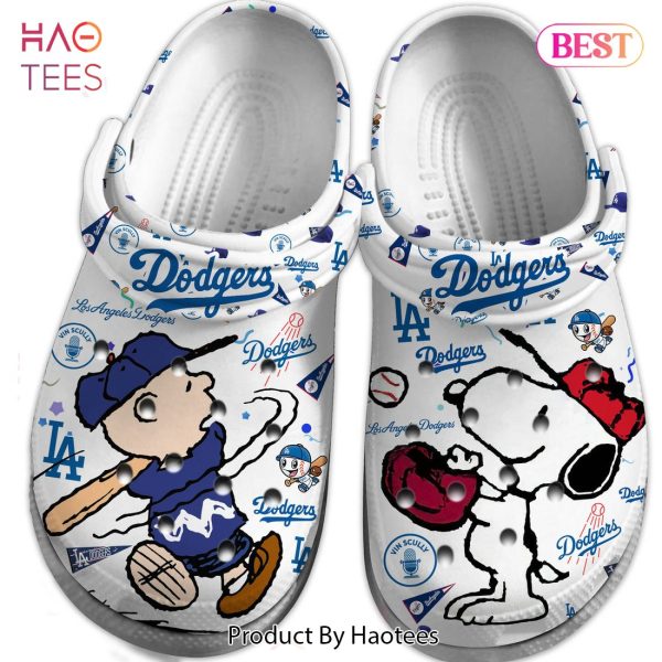 Los Angeles Dodgers And Snoopy Peanuts MLB Sport Cartoon Crocs Crocband Clogs Shoes Comfortable For Men Women and Kids Exclusive