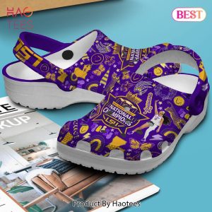 Louisiana State University Tigers NCAA Sport Crocs Crocband Clogs Shoes Comfortable For Men Women and Kids