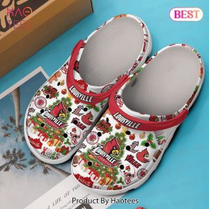 Merry Christmas Louisville Cardinals NCAA Sport Crocs Crocband Clogs Shoes Comfortable For Men Women and Kids