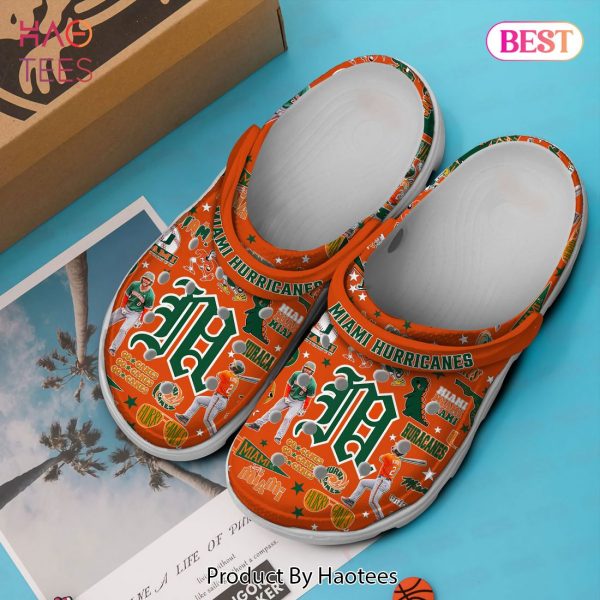 Miami Hurricanes NCAA Sport Crocs Crocband Clogs Shoes Comfortable For Men Women and Kids Exclusive