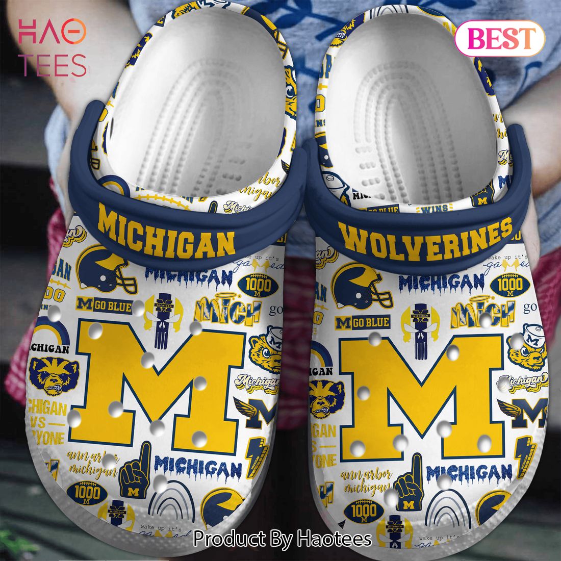 Michigan Wolverines NCAA Sport Crocs Crocband Clogs Shoes Comfortable For  Men Women and Kids