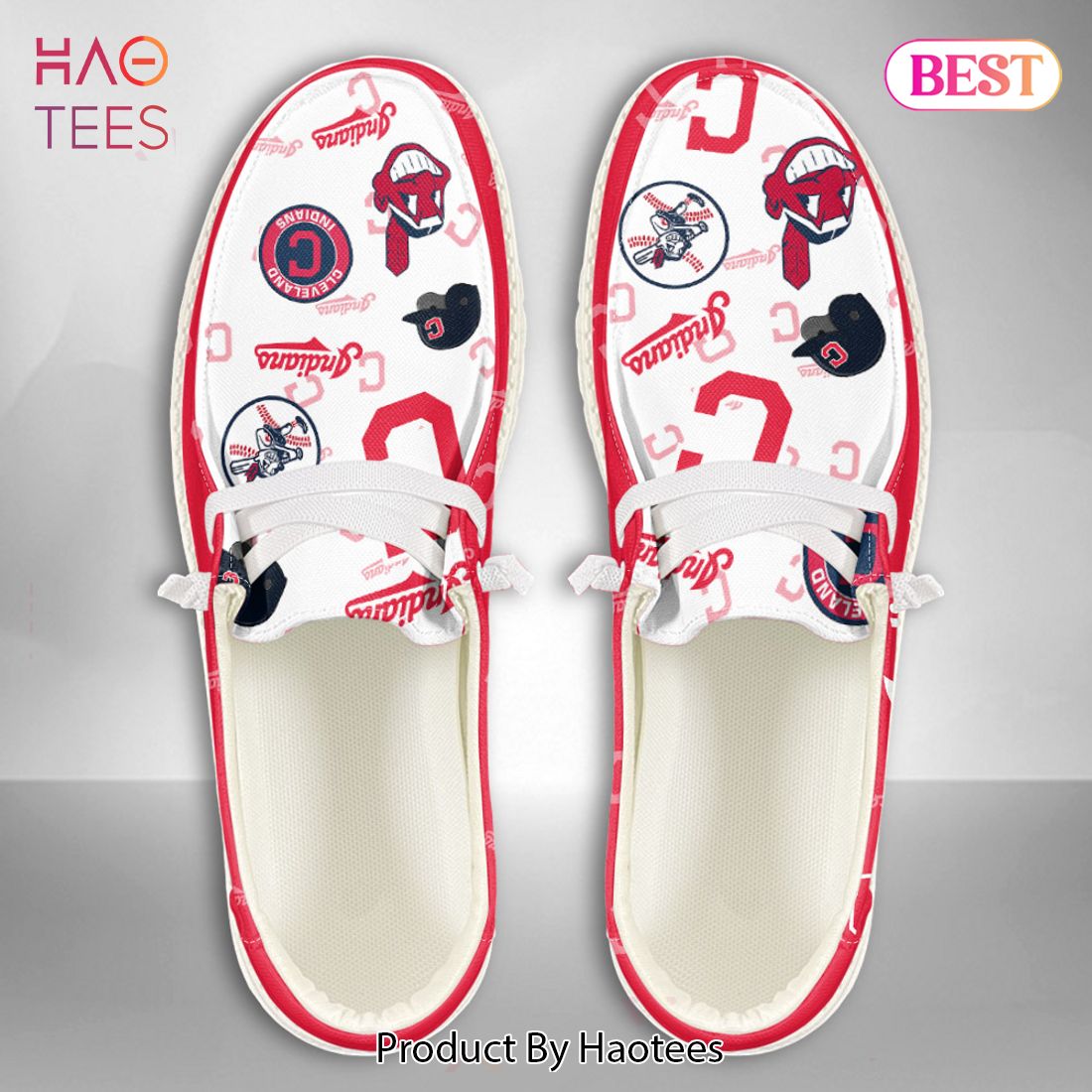 MLB Cleveland Indians Custom Name Hey Dude Shoes 01 M7 MLB Cleveland Indians Custom Name Hey Dude Shoes 01 M7
