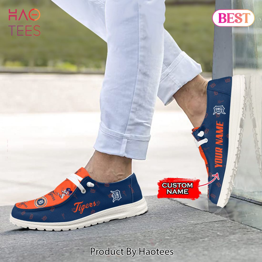 MLB Detroit Tigers Custom Name Hey Dude Shoes MLB Detroit Tigers Custom Name Hey Dude Shoes