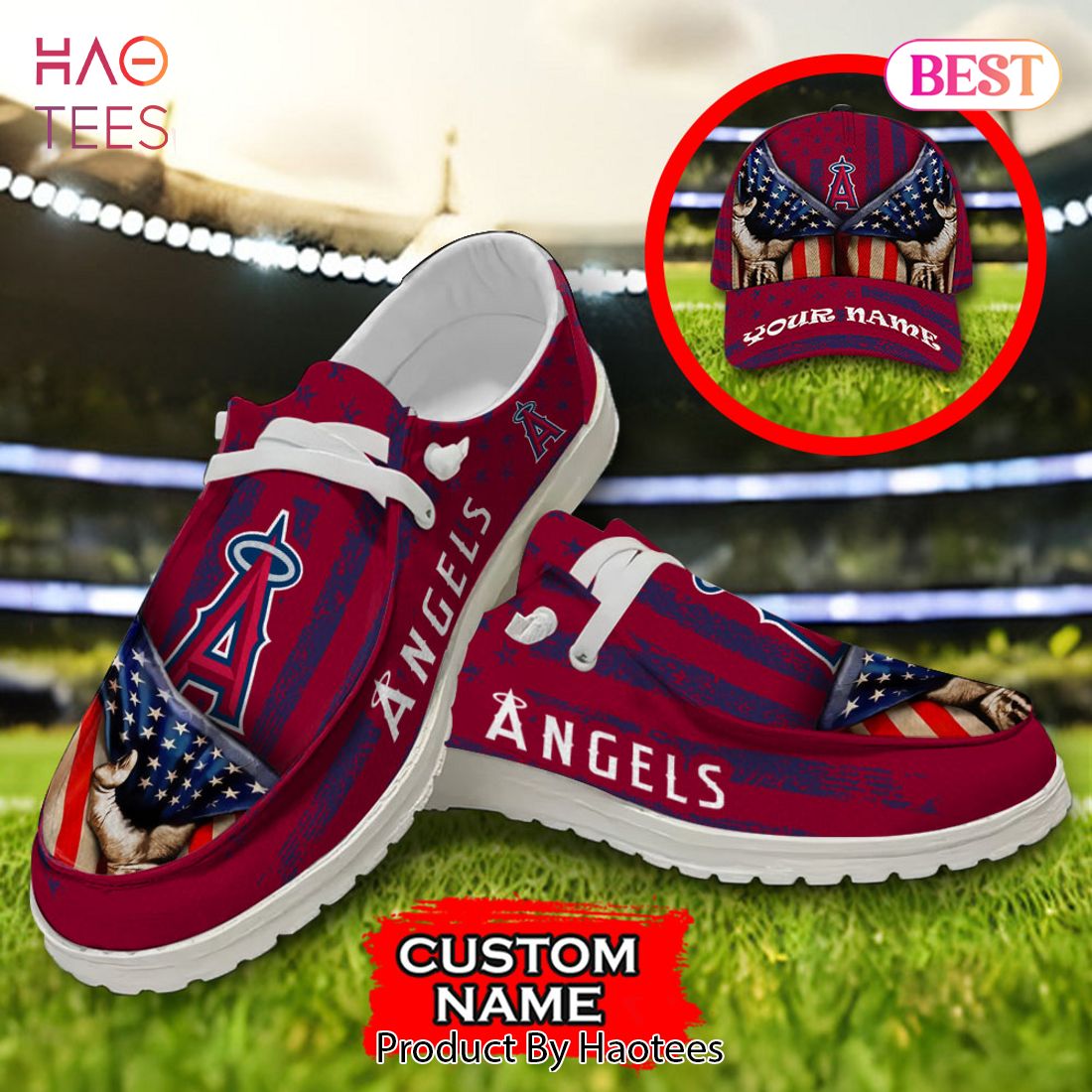 MLB Los Angeles Angels Custom Name Hey Dude Shoes MLB Los Angeles Angels Custom Name Hey Dude Shoes