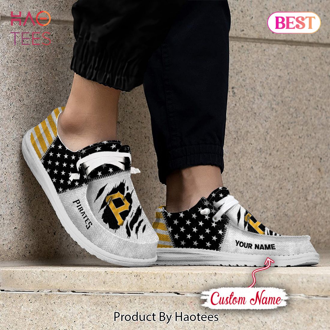 MLB Pittsburgh Pirates Custom Name Hey Dude Shoes MLB Pittsburgh Pirates Custom Name Hey Dude Shoes