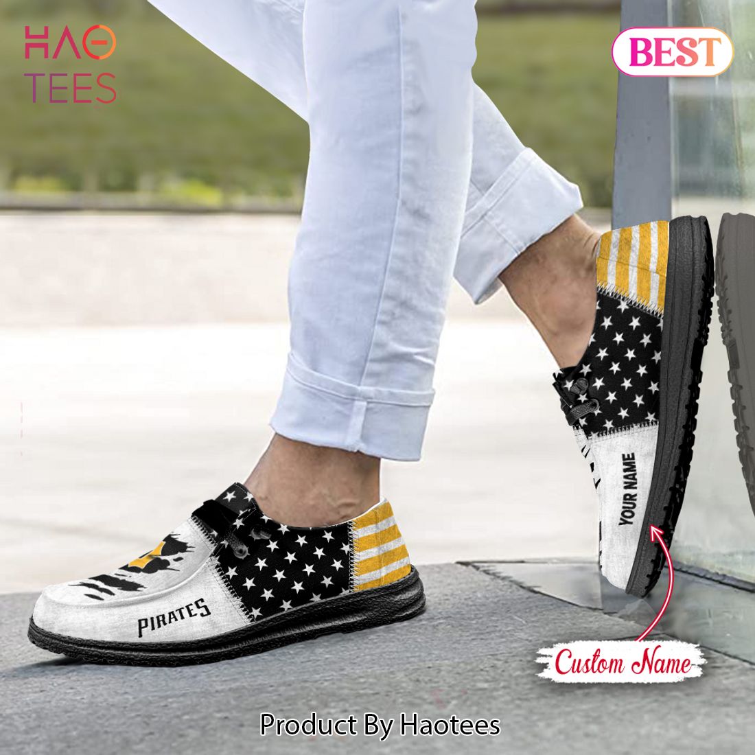 MLB Pittsburgh Pirates Custom Name Hey Dude Shoes MLB Pittsburgh Pirates Custom Name Hey Dude Shoes