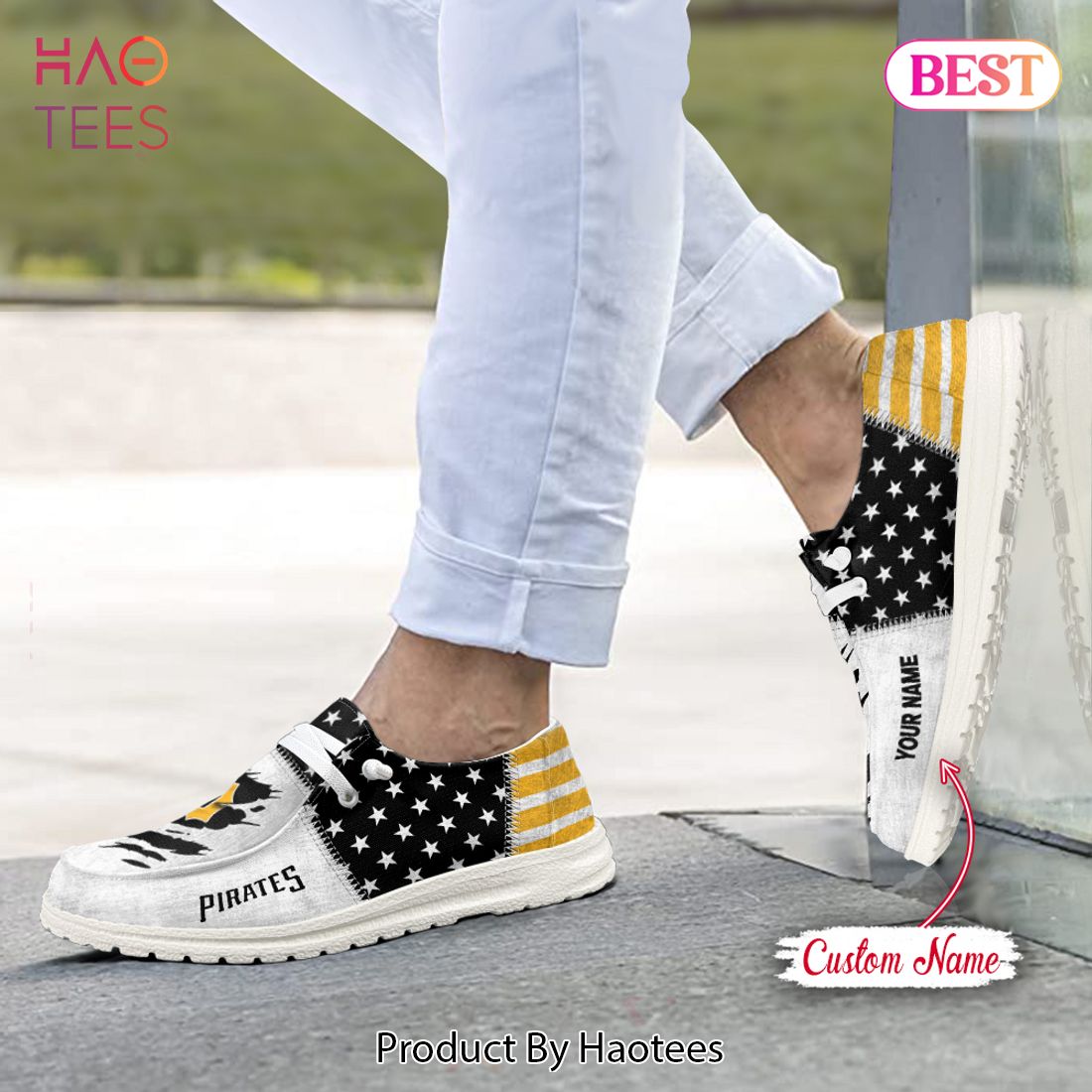 MLB Pittsburgh Pirates Custom Name Hey Dude Shoes MLB Pittsburgh Pirates Custom Name Hey Dude Shoes